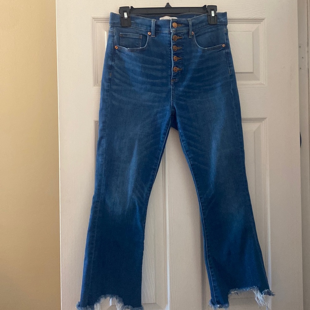 LOFT High Waist Kick Crop Denim Jeans